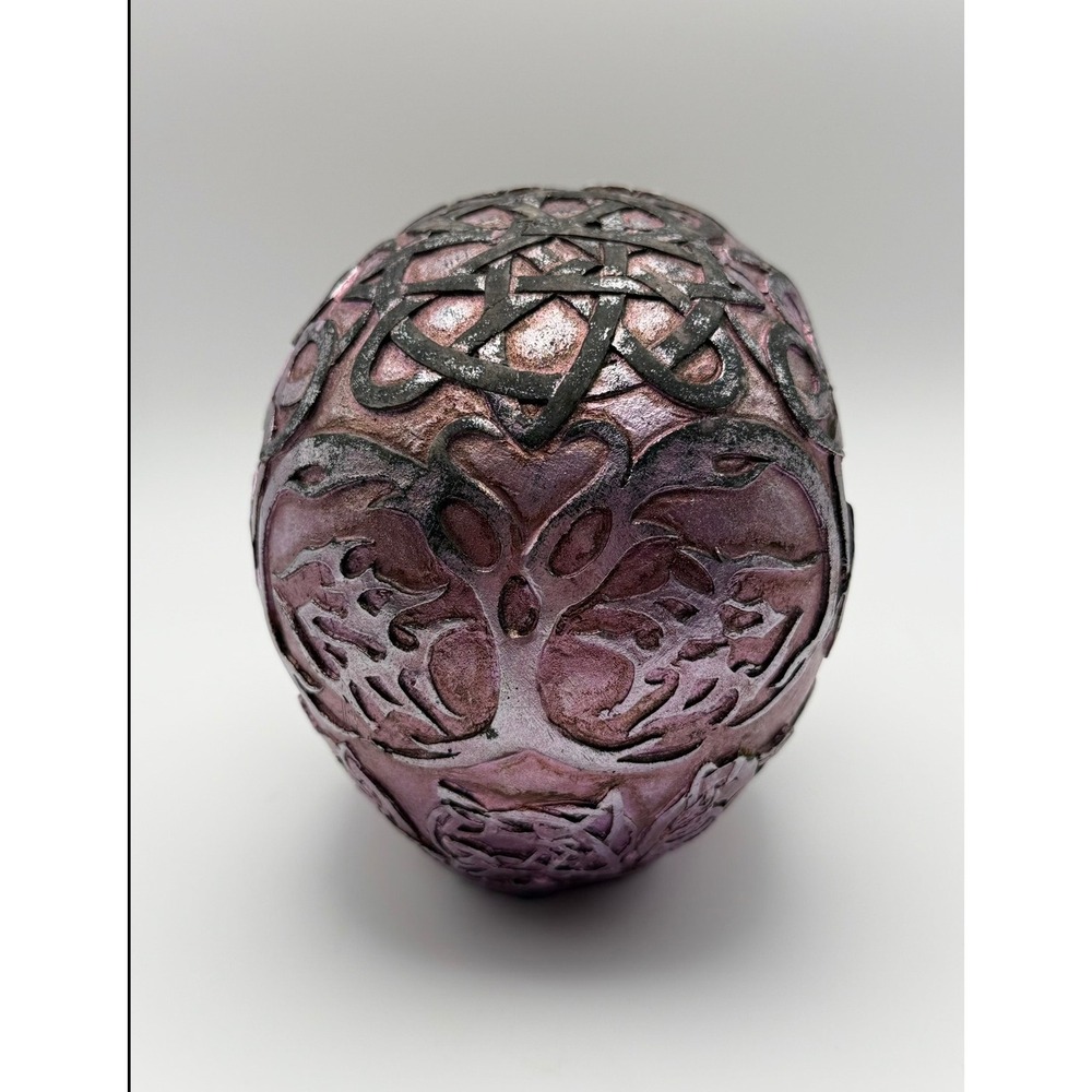 Celtic Knot Tree of Life Skull Metallic Pink Purple Glitter Eyes Gothic Decor - Picture 3 of 6